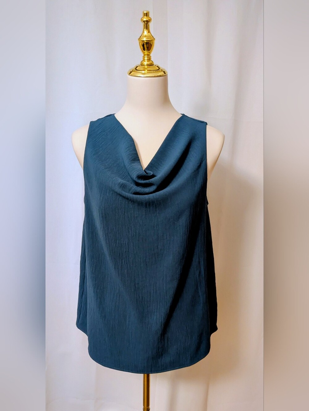 Gilli Sleeveless Draped Cowl Neck Top - Teal
